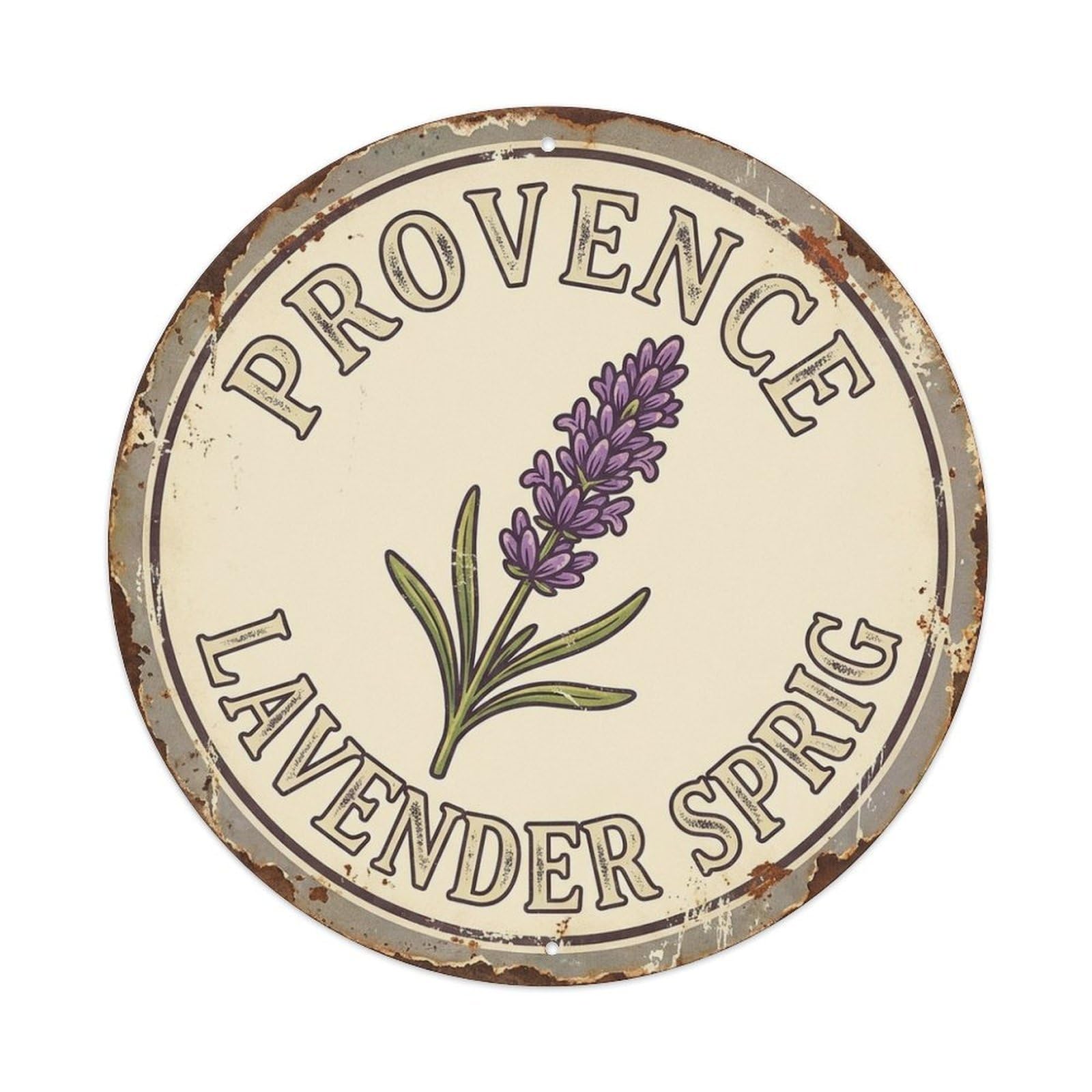 Provence France Lavender Sprig Village Travel Metal Tin Sign