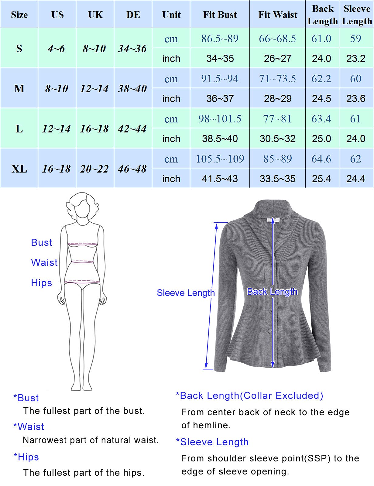 Belle Poque Cardigan décontracté à manches longues boutonné pour femme