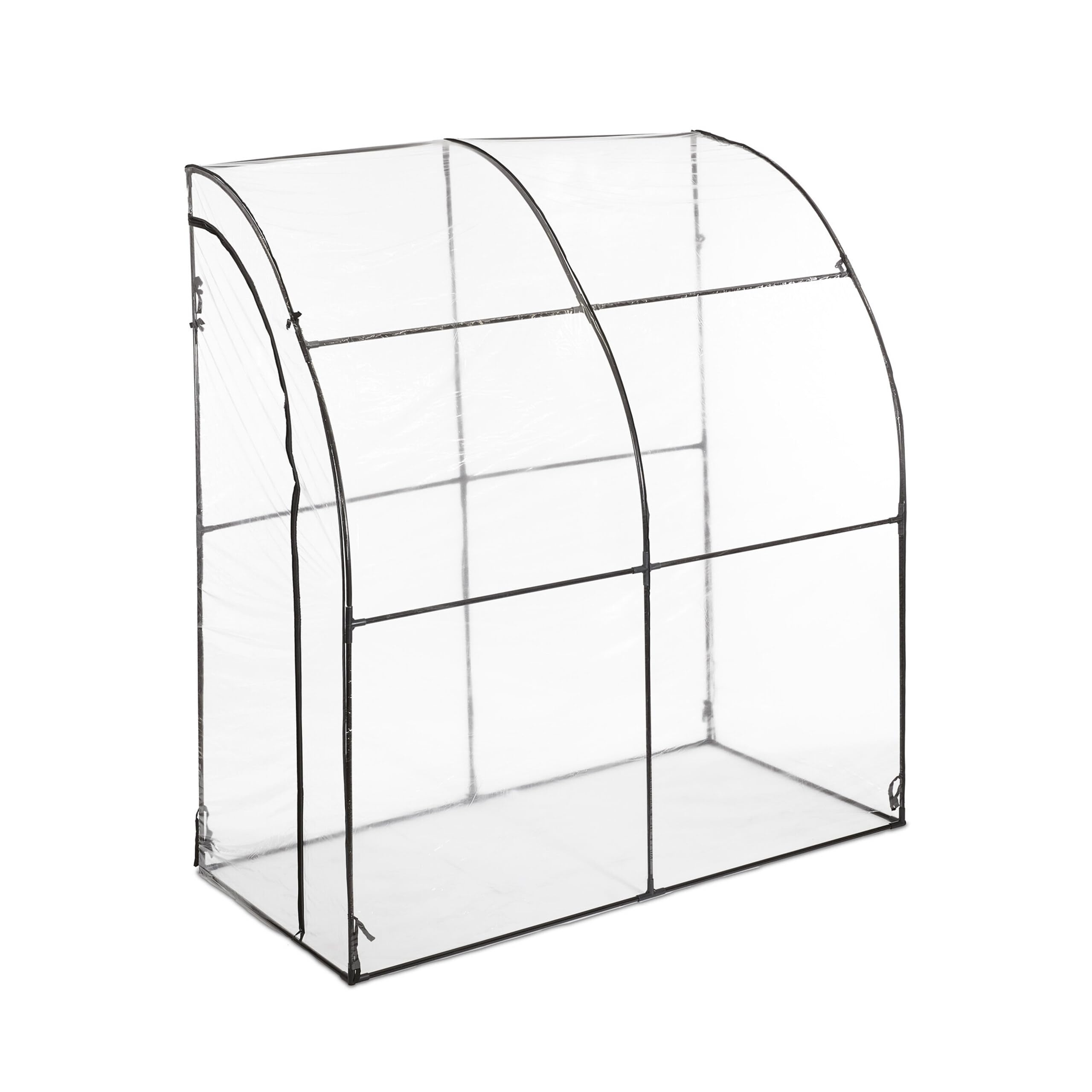 Relaxdays Invernadero Tomates, Cubierta PVC, Medidas: 215 x 200 x 100 cm, Mini Huerto Accesible, Transparente/Negro