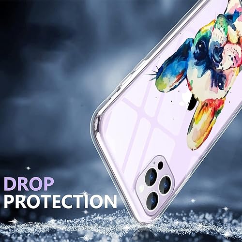 Miniatura 4 de Funda compatible con iPhone 14 Pro, funda de teléfono de Bulldog francés de acuarela, TPU suave, a prueba de golpes, transparente, regalo para