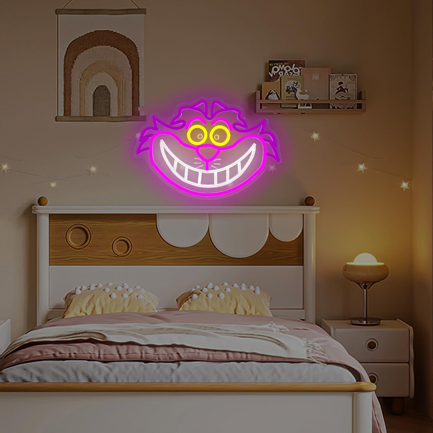 Cat Neon Sign for Wall Decor Dimmable Smiling Cat LED Sign USB Powered Cat Neon Lights for Bedroom Kids Game Room Birthday Party Light up Sign Halloween Christmas Gifts - Image 6