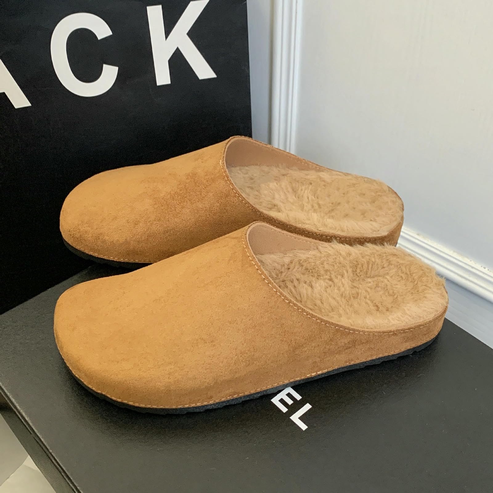 Donna Pantofole Mule in Pelle Pel