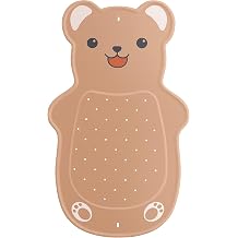 UNEEDE Kids Bathtub Mat Non Slip - Natural Rubber Baby Bath Mat for Tub, Cute Brown Bear Shape Toddler Bath Mat with 126 Suction Cups & 43 Drainage Holes, Soft & Machine Washable Bathroom Essentials