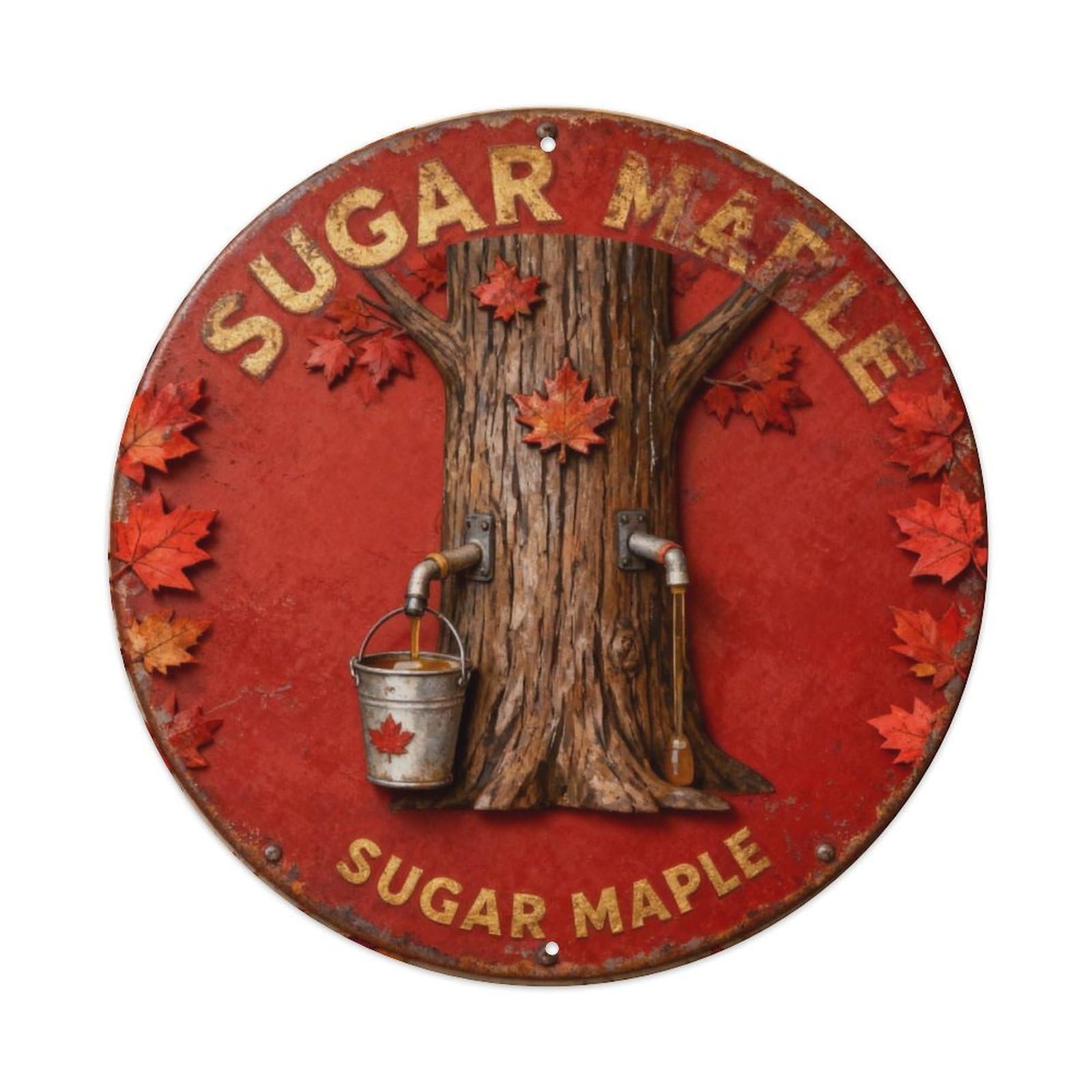 Sugar Maple Metal Tin Sign Plaque