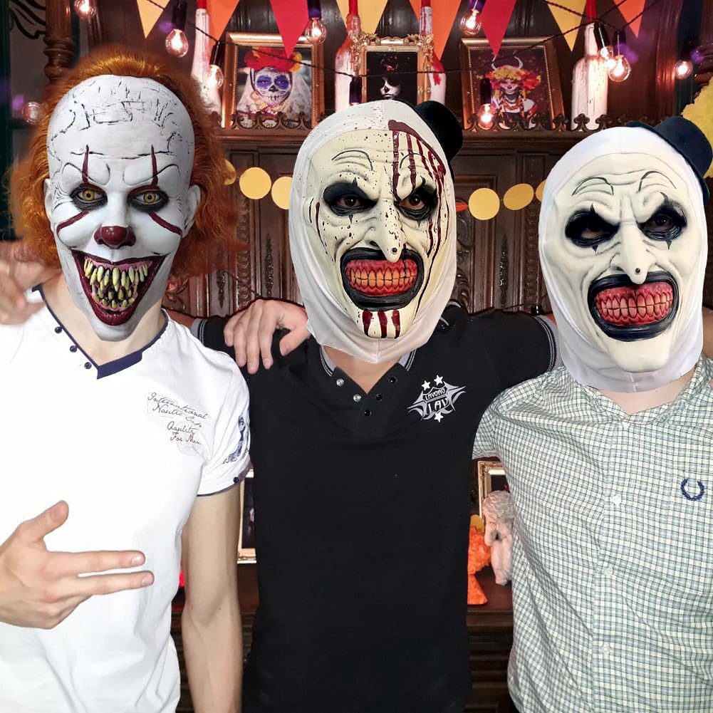ACBAGI Halloween Mask Costume Scary Terrifier Mask Halloween Clown Masks Creepy Masquerade Party Cosplay mask for adults (Horror style 2) - Image 2