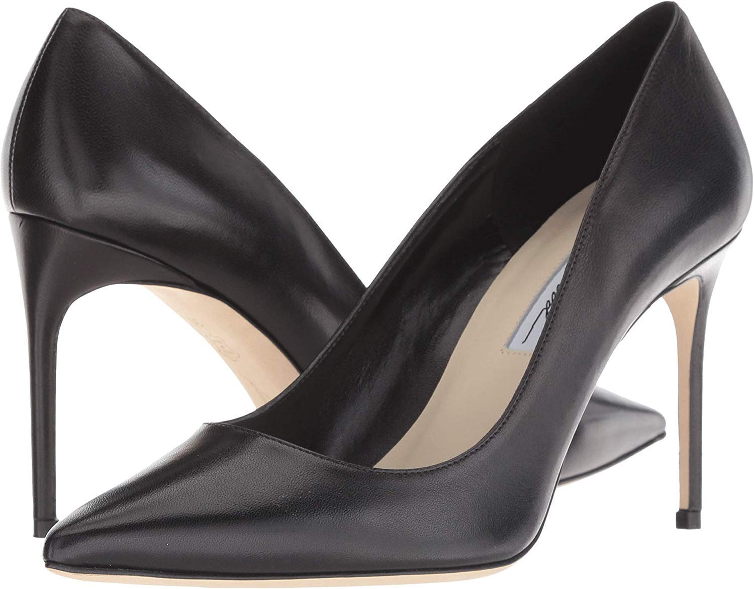 Brian Atwood VALERIE Pump Black Leather Pointed Toe Dress Pumps