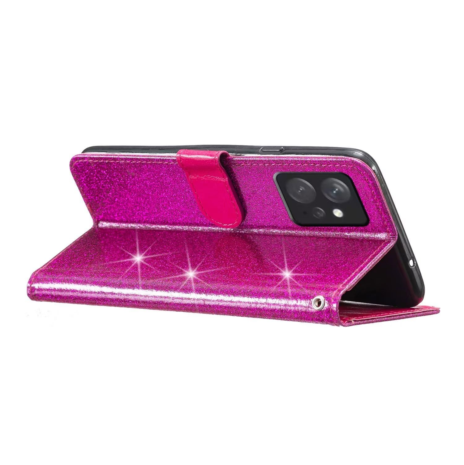 Tivenfezk Nadoli Glitter Cover per Xiaomi Redmi Note 11S,Portafoglio con Porta Carte in Pelle PU Cordino per Donna Magnetica Supporto Cavalletto Chiusura Protettiva Custodia