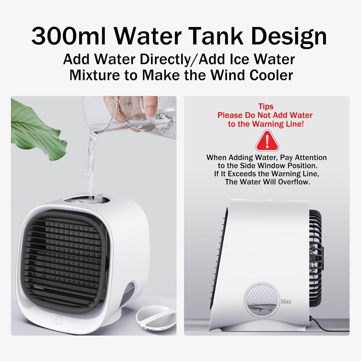 Aira Breeze Luftkühler, Air Breeze Klimaanlage, Airbreeze Kleine klimaanlage,Drei Lüftergeschwindigkeiten,Leise für Zuhause Büro Camping (Weiß)