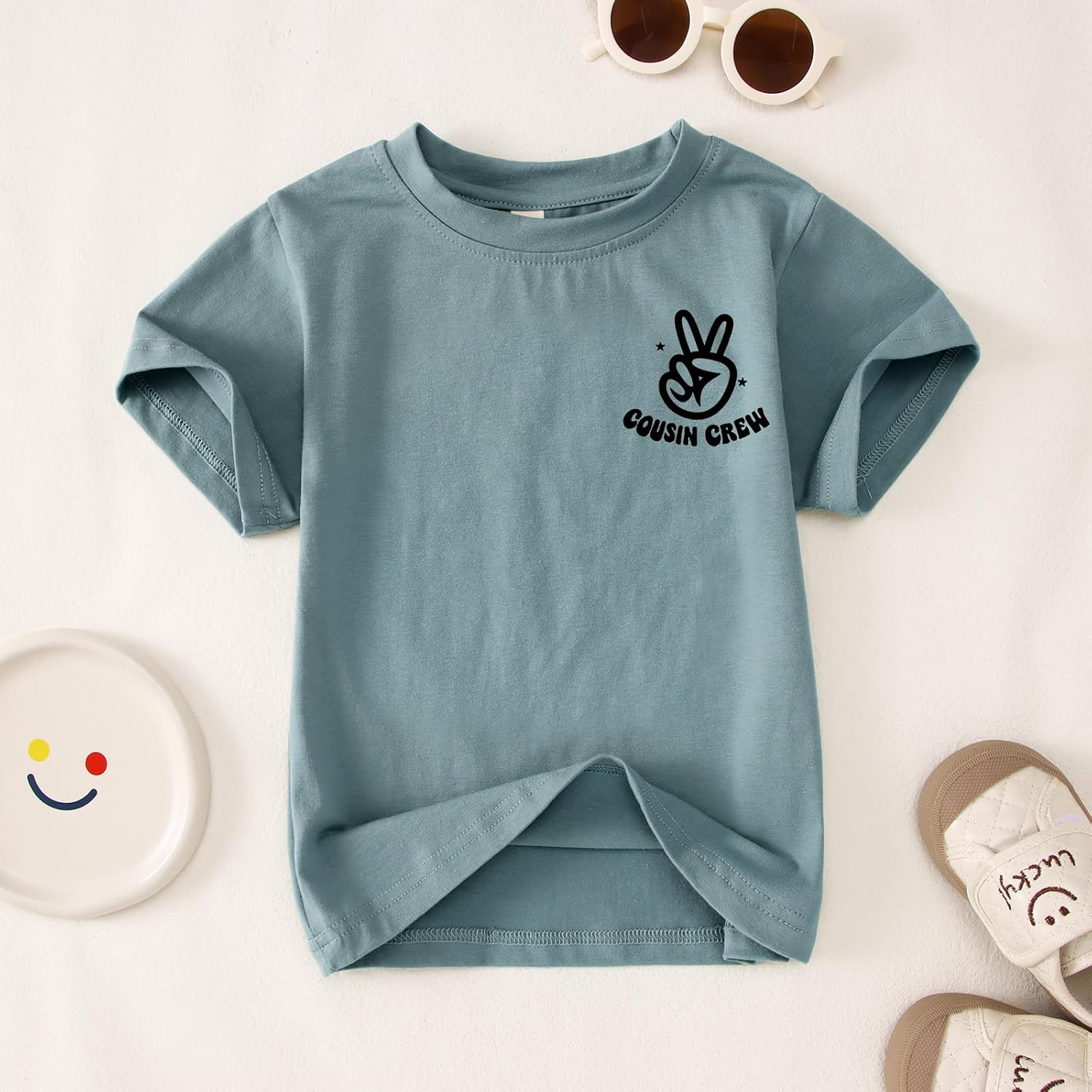 Cousin Crew Shirts for Kids Toddler Boy Big Cousin T-Shirt Funny Graphic Tee Summer Short Sleeve Casual Tops 2-8Y