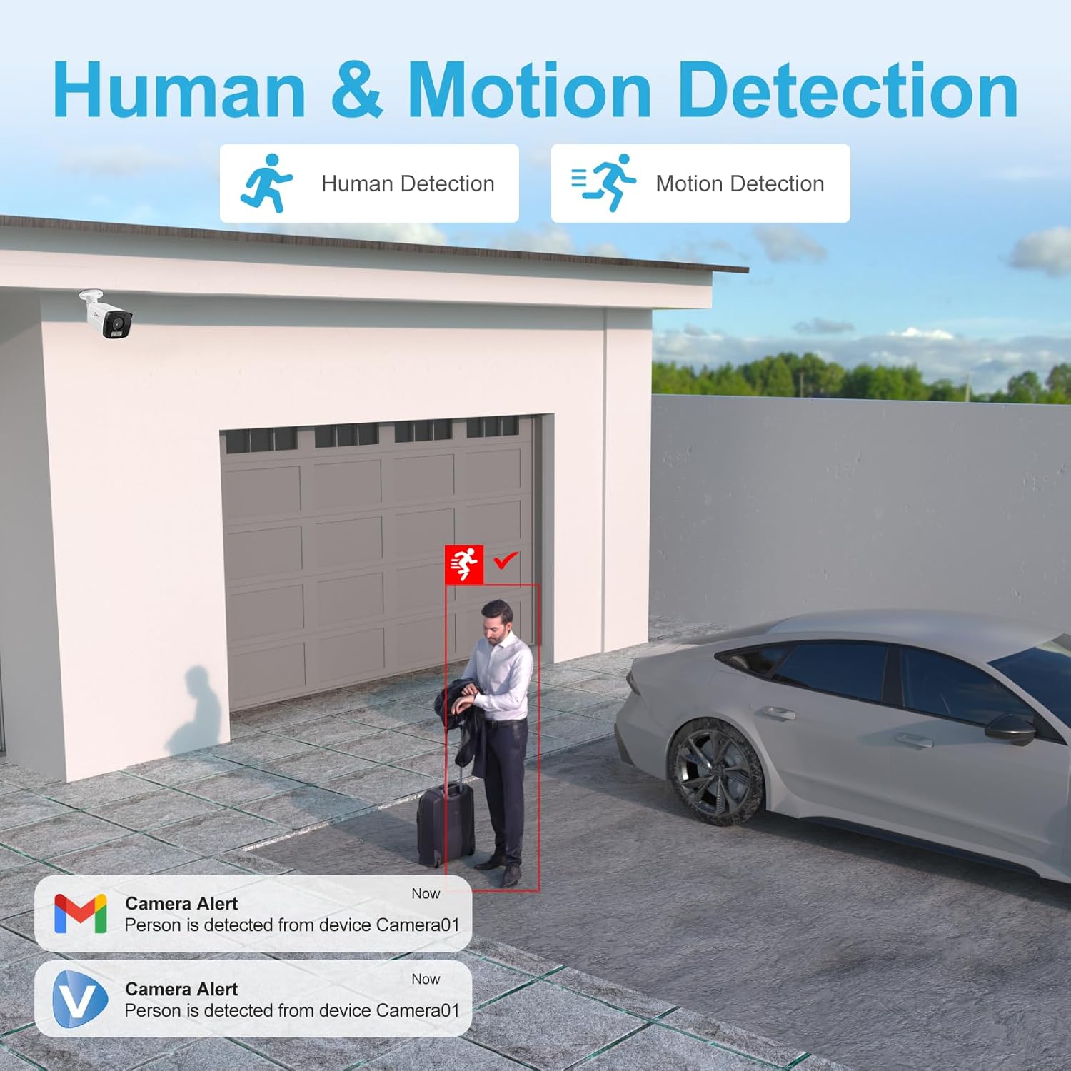 Anpviz 4MP Bullet PoE IP Camera with Smart Dual Light Color Night Vision, Full Metal PoE Security Camera Indoor/Outdoor, AI Human Motion Detection, IP66, Wired, NDAA, IPC-B8A43WD-S (U Series)