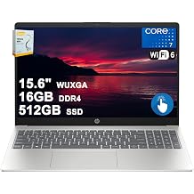 HP 15 Business Laptop | 15.6" HD Anti-Glare Touchscreen | Intel 6-core i3-1315U | 16GB DDR4 512GB SSD | USB-C Privacy Camera Fast Charging Long Battery Life Win11 w/DLCA Accessory