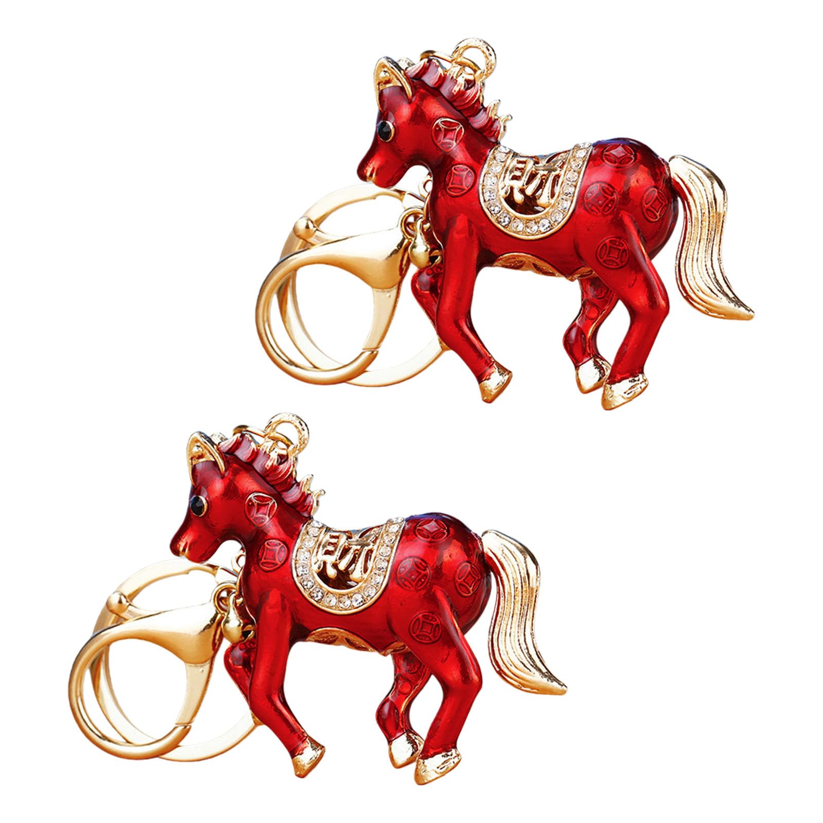 Nrgqaxm Red 2Pcs Year Of The Horse Keychain, Chinese New Year Horse Keychain Handmade Horses Pendant Keyring Luck Horses Bag Charm Chinese New Years 2026 Decorations For Bag Backpack