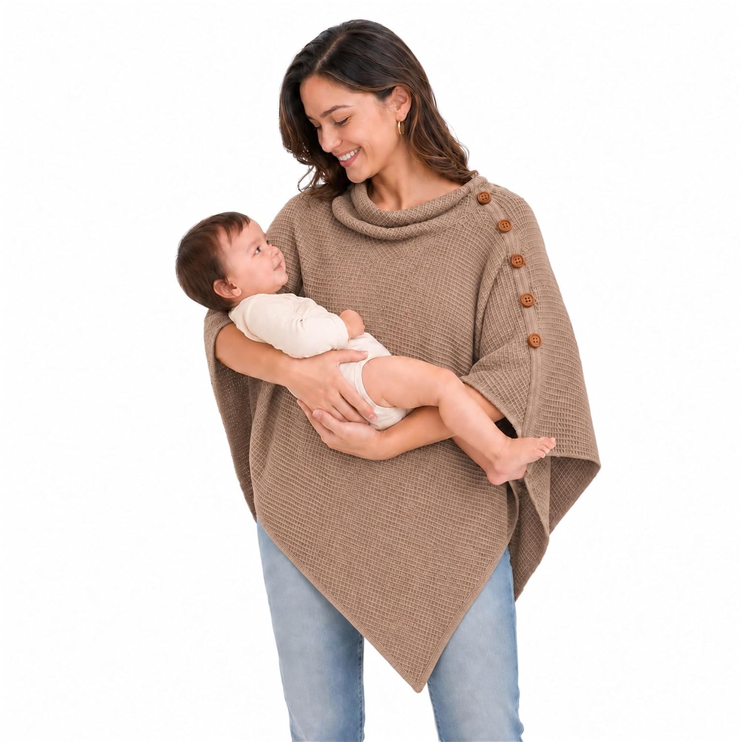 Knit Nursing Cover for Breastfeeding, Warm Mocha