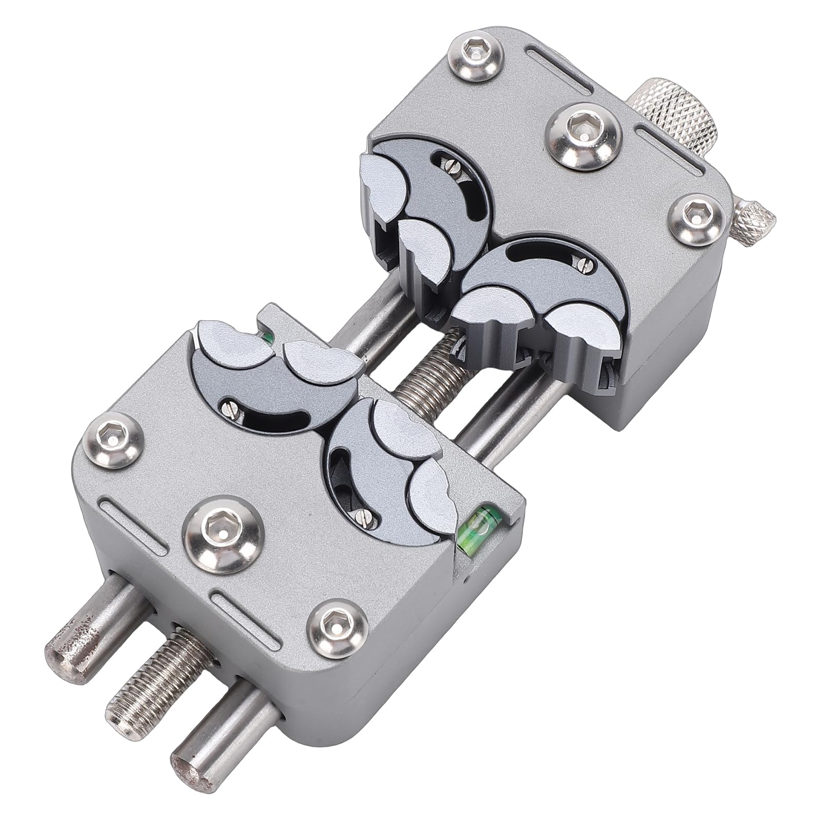 Tornillo de banco fractal de acero inoxidable 304, diseño multimandíbula, base antideslizante para manualidades, reparación electrónica (portabrocas de acero inoxidable)