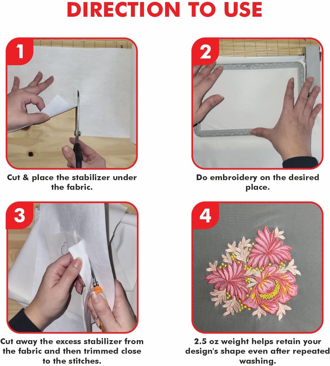 Superpunch Cutaway 2.5 Oz Stabilizer For Embroidery Machines, SuperStable Machine Embroidery Stabilizer Backing - 15 inch x 25 Yard Roll, Medium Weight Cut Away Stabilizers, Made In USA (Black)