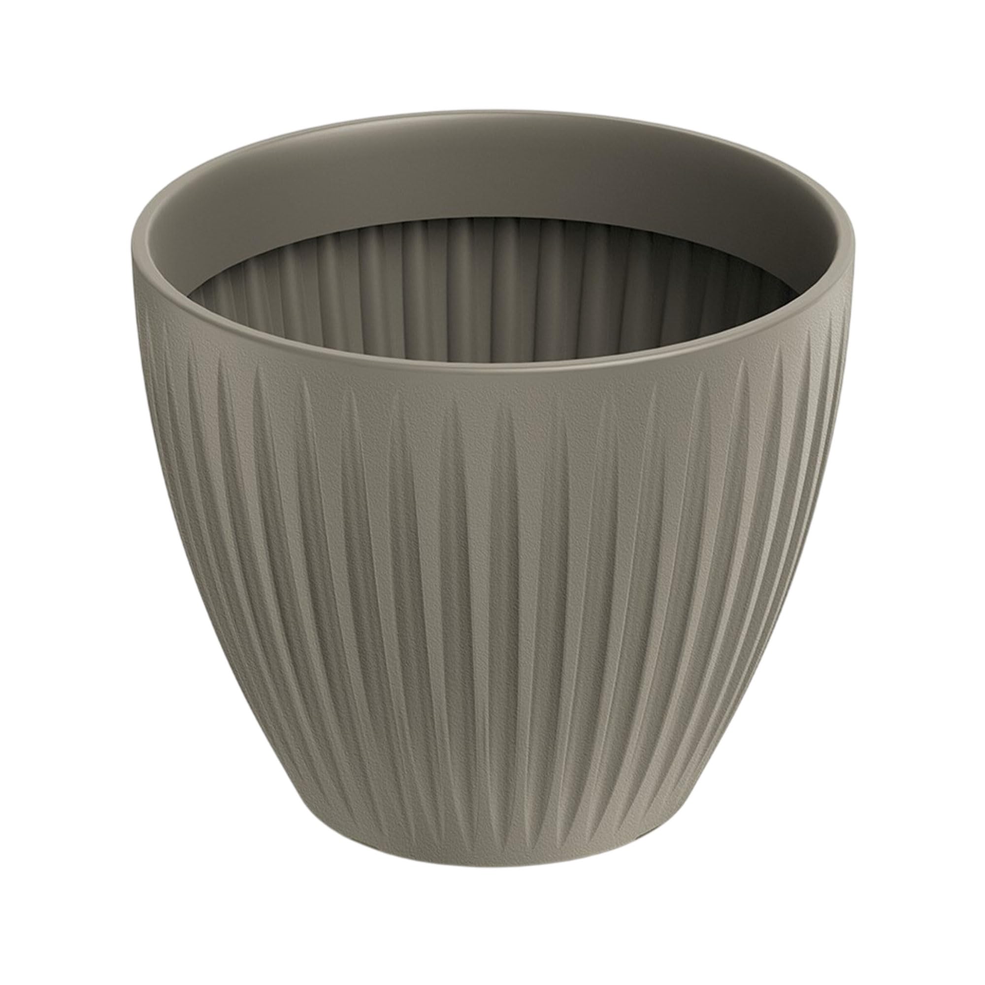 Pot Latia rond Ø30 x 25 cm moka pour plantes et arbustes de terrasse