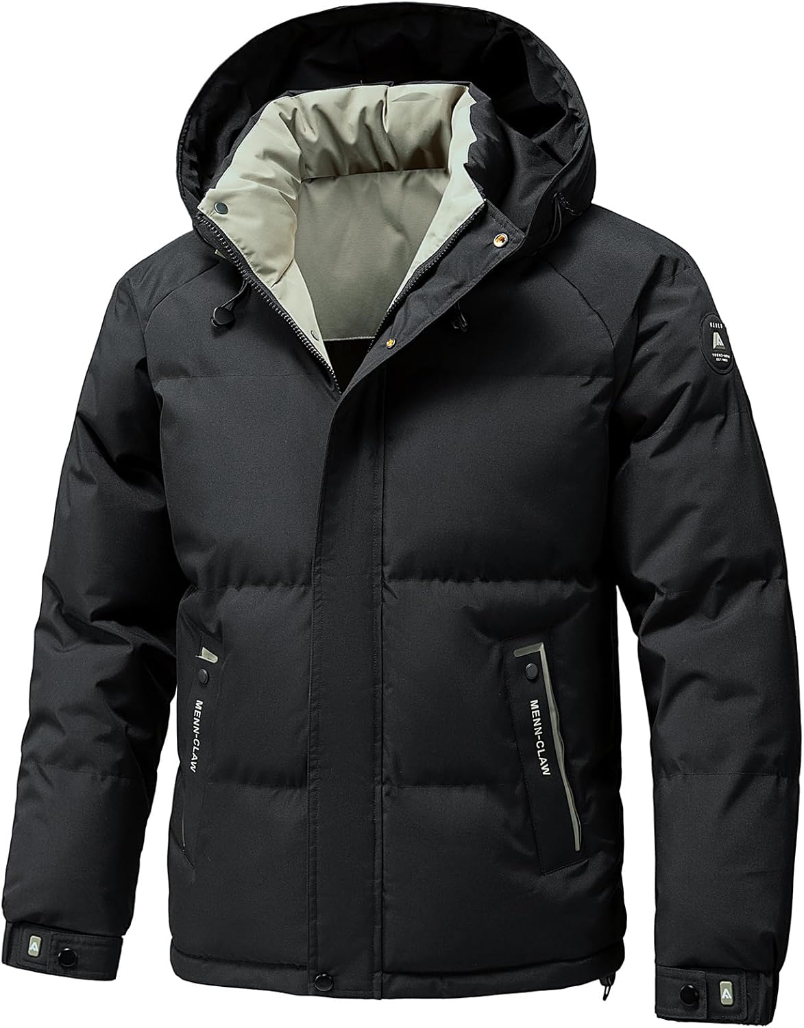 Flygo Puffer Jacket Men Winter Coats Hooded Insulated Quilted Jackets Waterproof Thicken Parka Snow Jackets