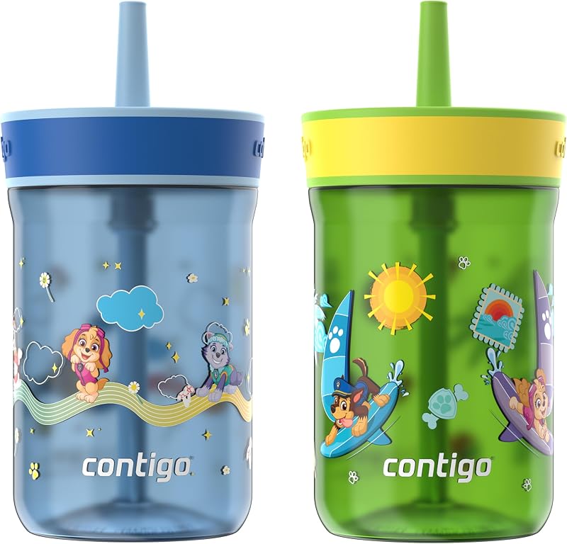 Leighton Tumbler with Straw, 14 oz, Cool Lime PAW Patrol (Color changing straw); Glacier PAW Patrol (Color changing body)