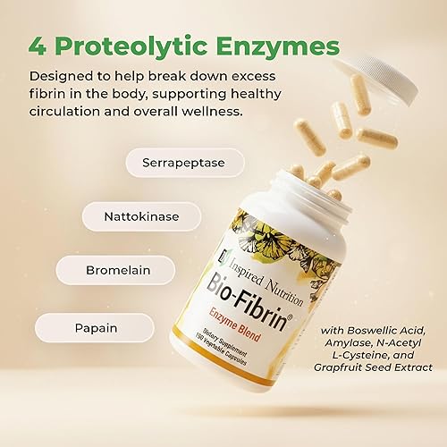 Miniatura 3 de Bio-Fibrin ® Suplemento - Enzima múltiple - Enzimas proteolíticas de defensa de fibrina - 150 cápsulas