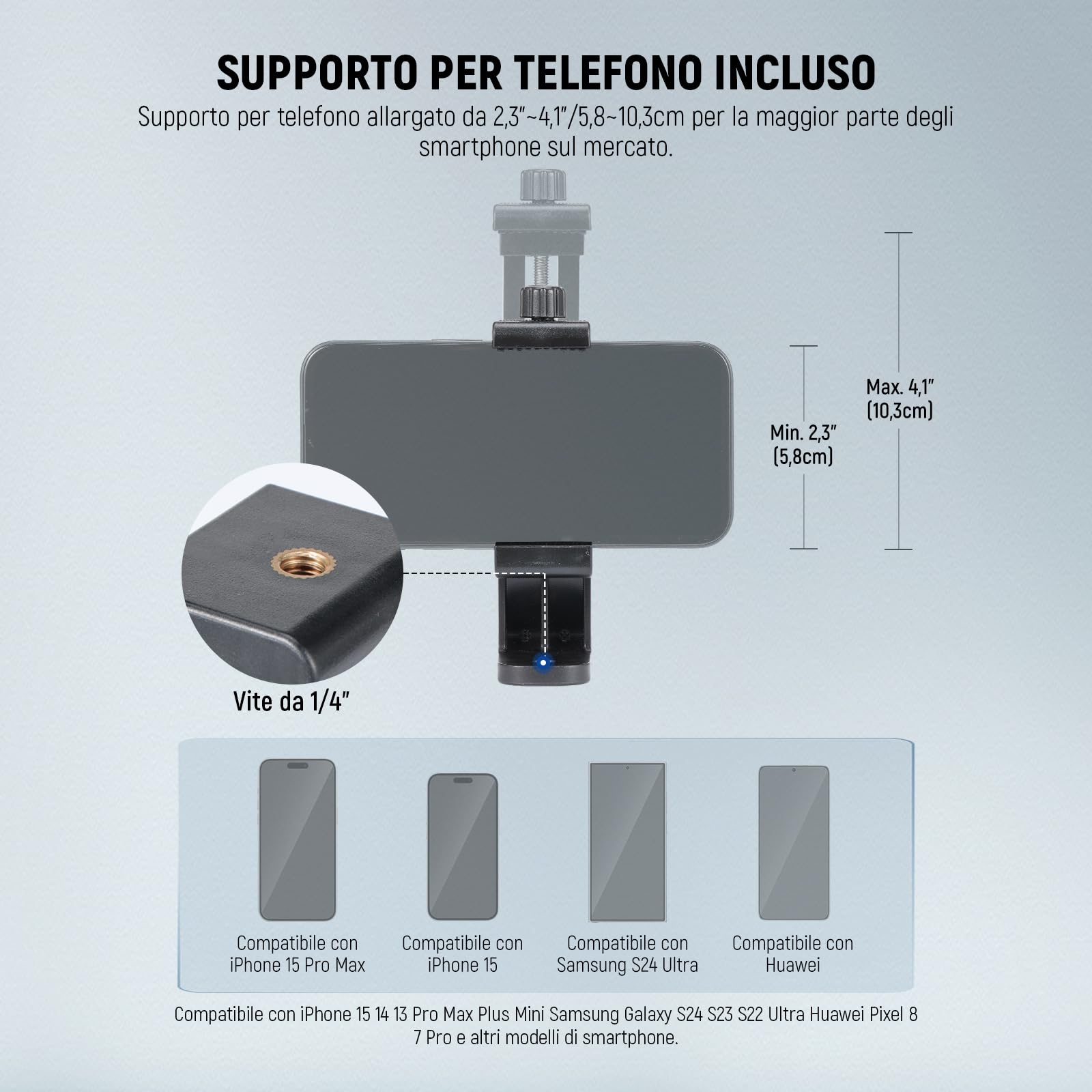 NEEWER Mini Treppiede da Tavolo di Base per Fotocamera e iPhone con Testa a 3 Vie Pan Tilt, Maniglia e Telecomando, Treppiede Portatile con Piastra da 1/4" per DSLR Videocamera, Max 4.4lb/2kg, TP02