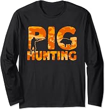 Feral Swine Hunter Orange Camouflage Pig Hunting Long Sleeve T-Shirt