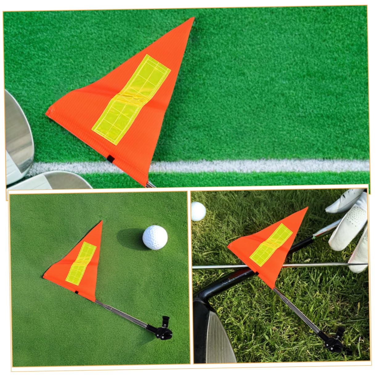BESPORTBLE 2piezas Banderas para Carrito De Golf Bandera De Seguridad Reflectante Telescópica para Sillas De Ruedas Alta Visibilidad para Carrito De Golf Banderín De Seguridad con Ajustable