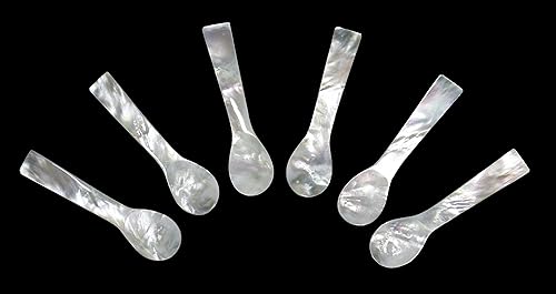 Miniatura 34 de Cuchara de caviar de nácar artesanal (1 unidad, 2.5 pulgadas)