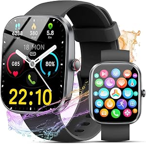 Smart Watch for Women Men, 1.91" HD Screen Smartwatch Bluetooth Answer/Make Call, 110+ Sports Tracker Watches Heart Rate/Sleep Monitor/Pedometer/Calories, IP68 Waterproof Fitness Watch for Android iOS
