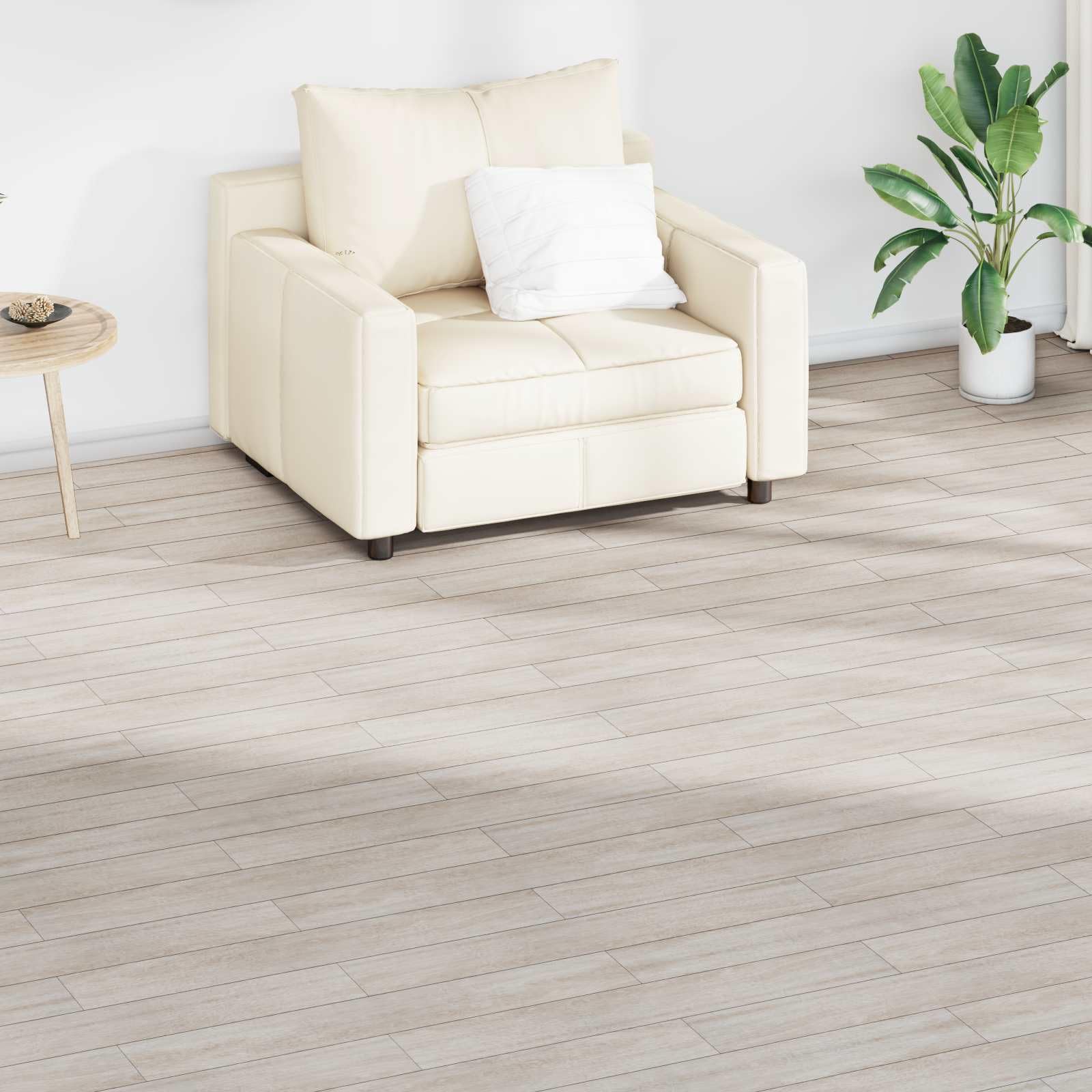 Pavimento in rovere classico bianco, pavimento in PVC, 2,51 m, 18