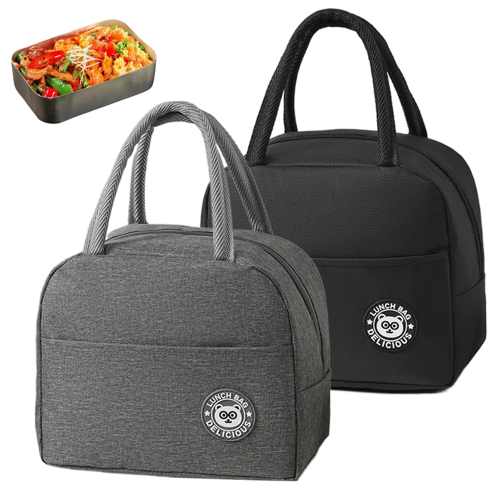 2 Pieces Small 7 L Insulated Foldable Pack Lunch Bags for Lunch