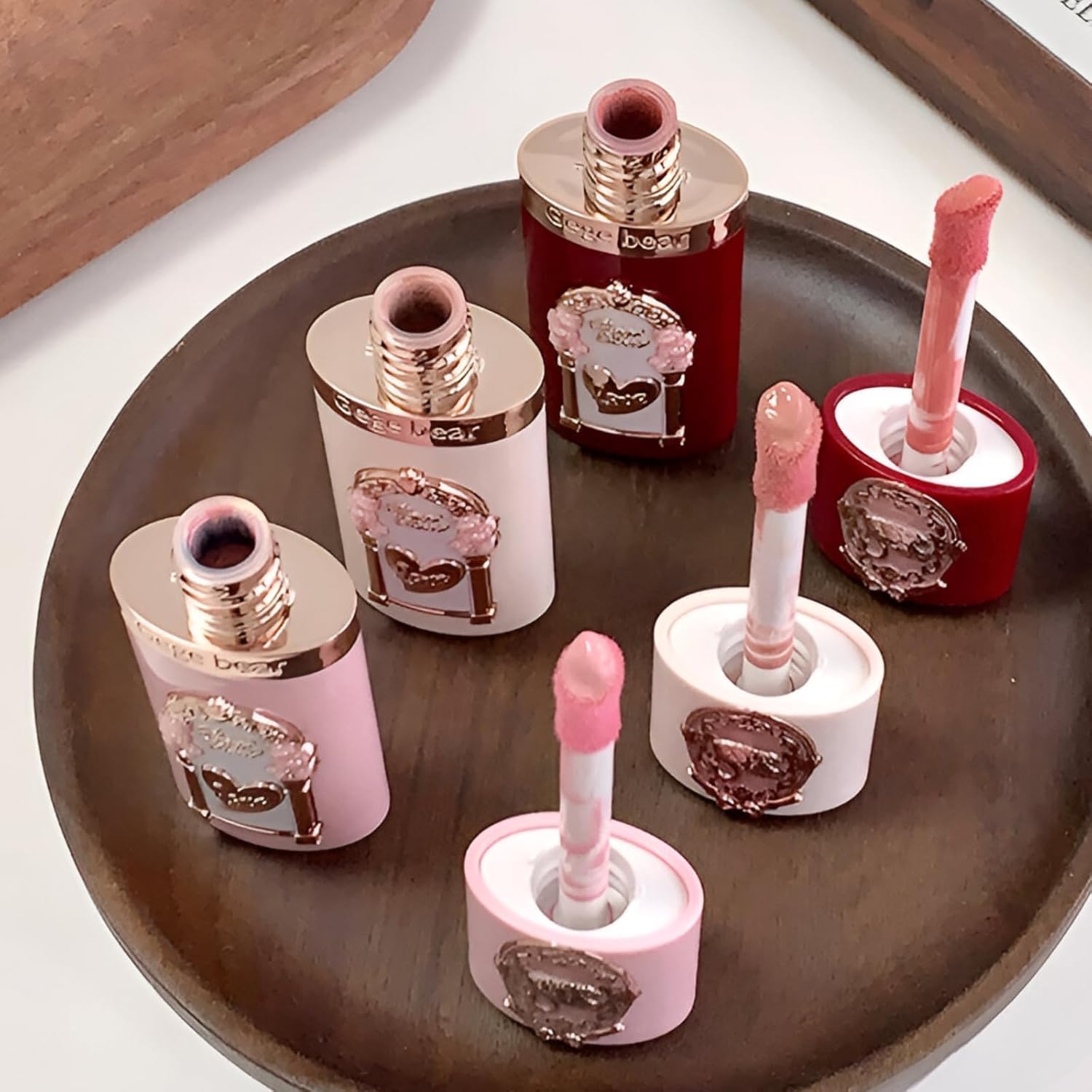 Gege Bear Liquid Blush for Cheeks | Soft Matte Airy Finish | Long-Lasting Natural Healthy Glow Makeup | Buildable Pigment Smooth Formula | Versatile Pink, Peach & Nude Shades | Vintage Princess Style Packaging | Matte Flush Effect For Face Makeup Women (04 #Rosy Garden, 5g)-picture-51