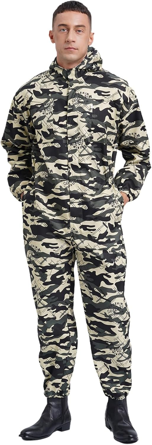Men's Work Overalls One Piece Mechanics Workwear Coveralls Jumpsuits Long Sleeve Suits