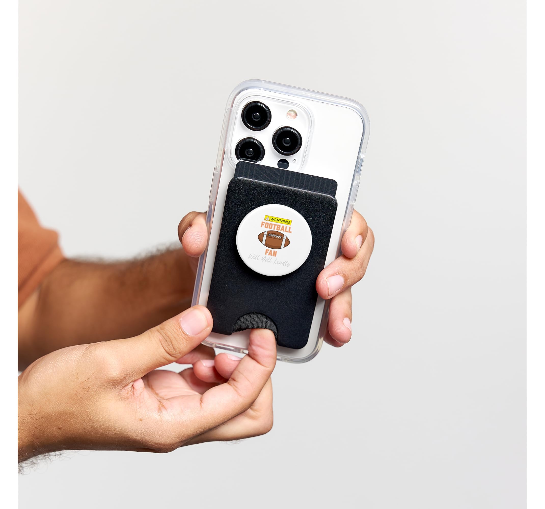 Advertencia del Aficionado al fútbol gritará en Voz Alta PopSockets PopWallet para MagSafe