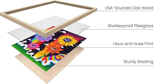 Miniatura 2 de HAUS AND HUES Trippy - Póster estético Decoración de pared Y2K, pósteres hippies, fumetas trippy, dormitorio de niñas universitarias (marco beige,