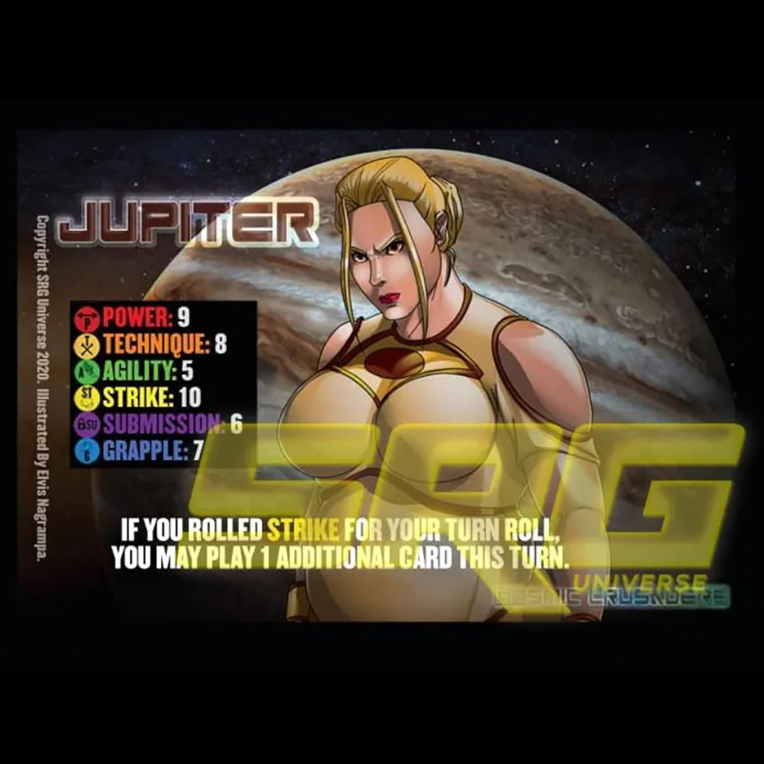 GTS Distribution Supershow Cosmic Crusader: Jupiter - Wrestling Card and Dice Game. SRG Structure Deck. Ages 12+, 2-6 Players, 10 Min Game Play (SRG41000)