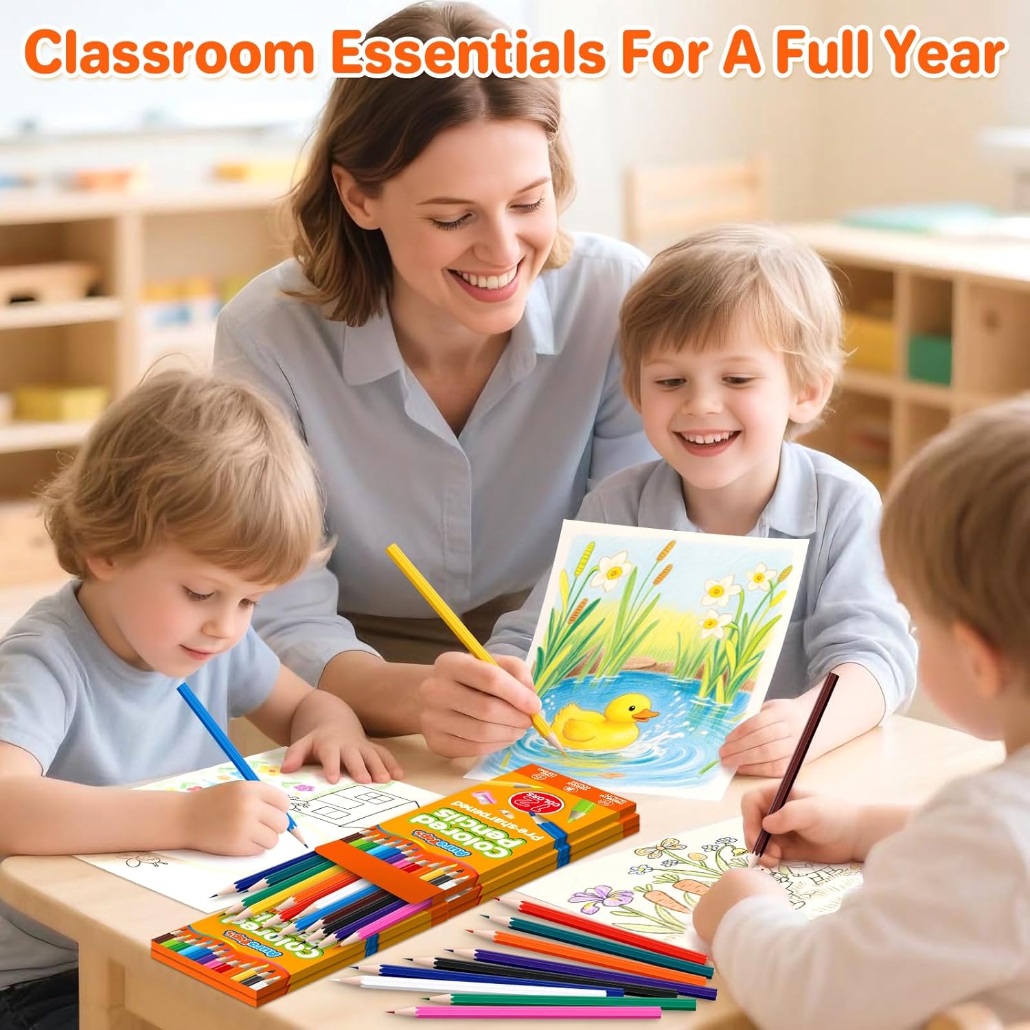 100 Packs Colored Pencils Bulk,1200 Count Pre-Sharpened Colored Pencils in Bulk,Vibrant Colors,12 Color Pencils Set for Classroom Prizes,Back to School Supplies
