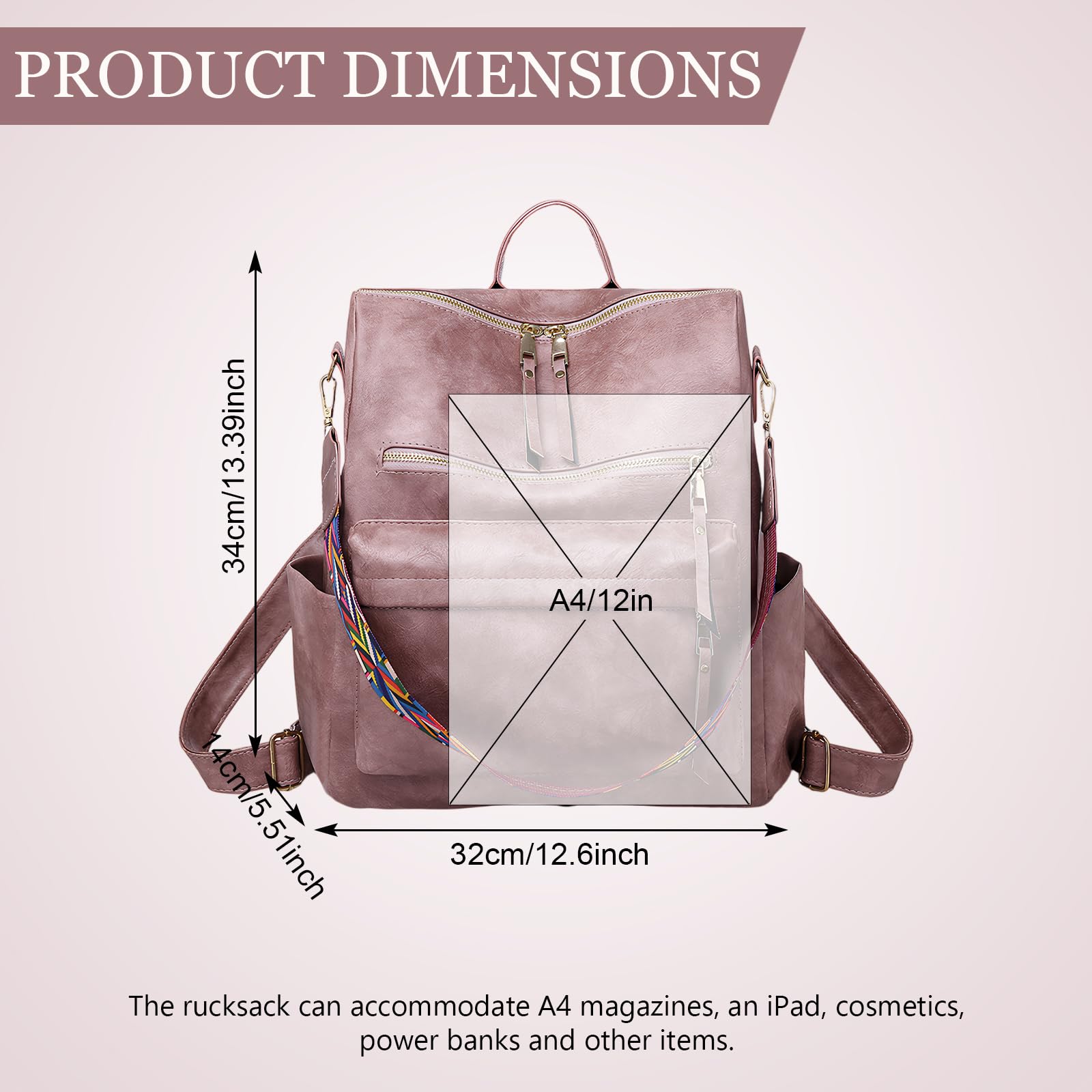 Colexy Damen Rucksack Klein Rucksackhandtaschen aus Wasserdicht PU Leder,Damenrucksack Anti-Diebstahl Cityrucksack Elegant Tagesrucksack,Rucksacktasche Modern Frauen für Pendeln Schule Arbeit Reise