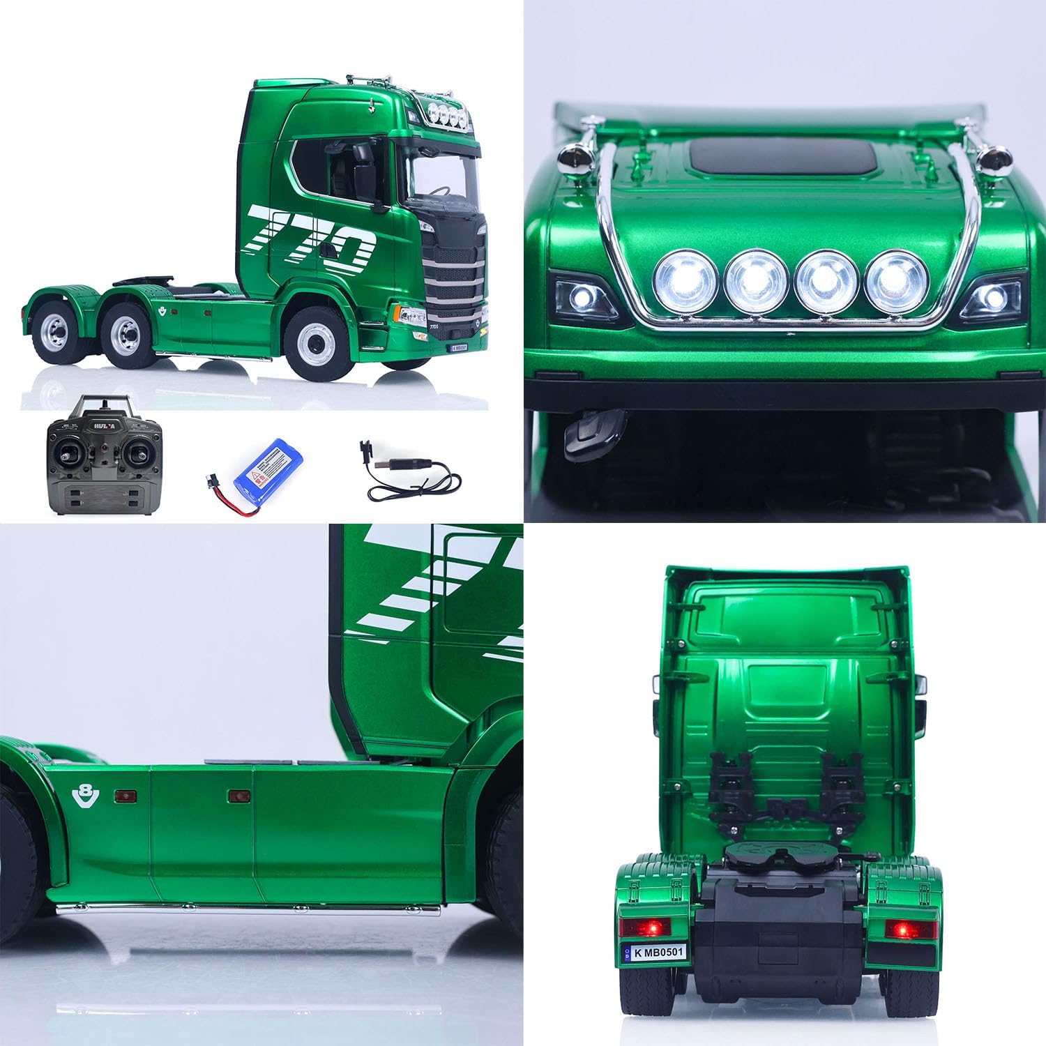 TOUCAN RC HOBBY 1/18 Remote Control Tractor Truck SC 770S 1501 6X4 RC Semi-Truck RC Lorry Car Lights Sound System RTR Model for Adults 14+