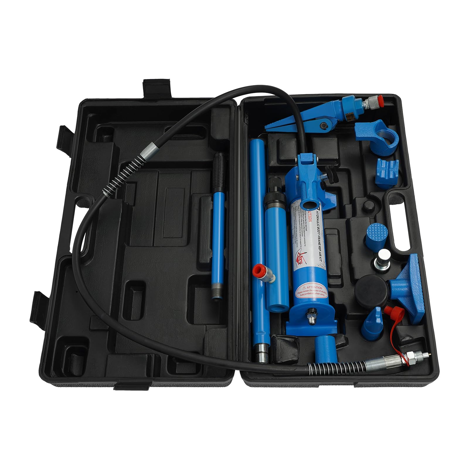 OUKANING Cric idraulico compatto 4T, per officina/garage (blu) | Sollevatore idraulico 4T, robusta struttura in acciaio, salvaspazio per aree di lavoro strette, con valigetta