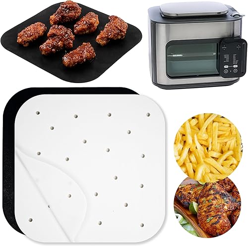 Miniatura 53 de Papel pergamino para freidora de aire Ninja Air Fryer Pro 4 en 1 5 cuartos de galón, AF141, cuadrados de papel de hornear para Cosori, Instant Pot