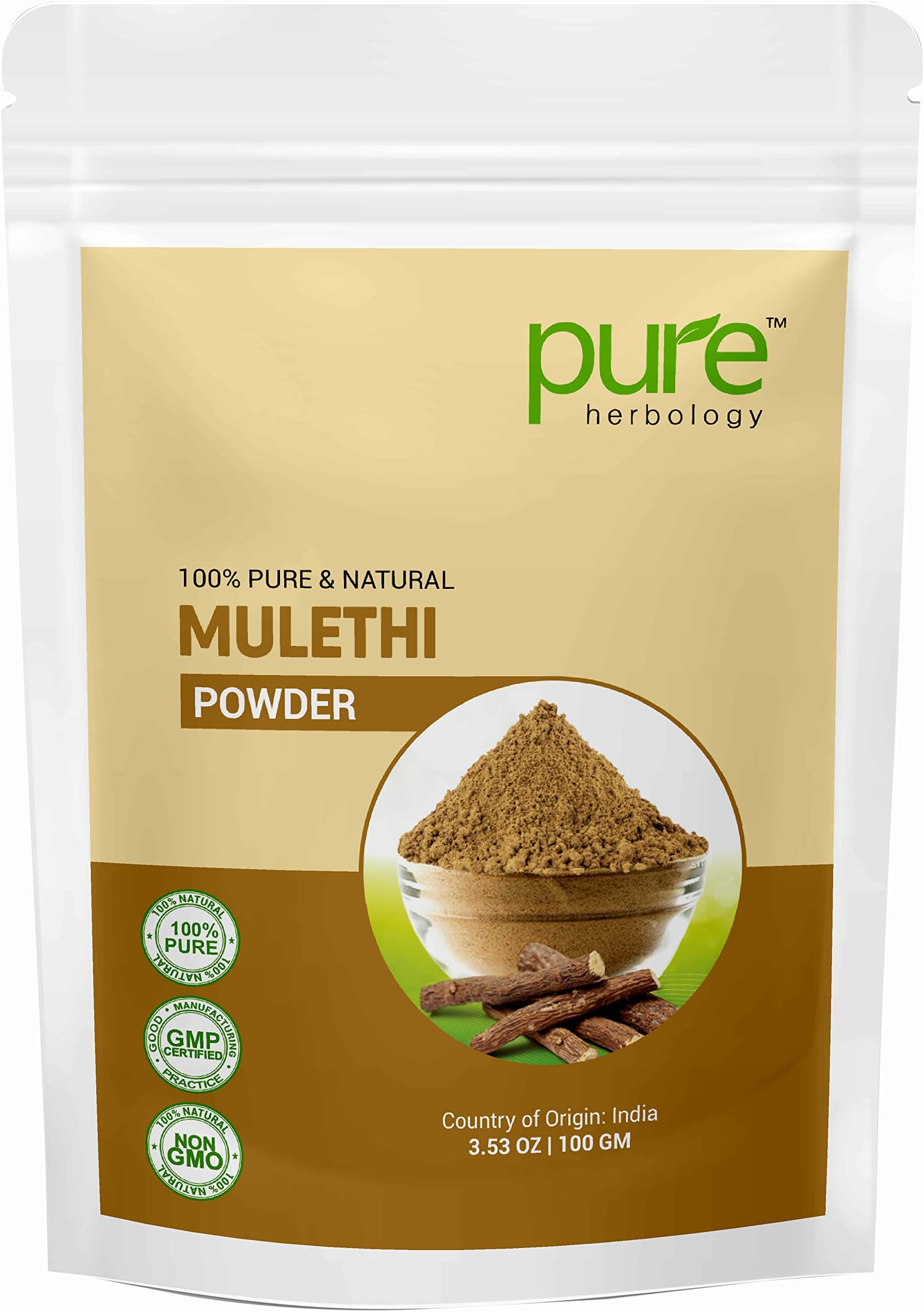 Pure & Natural Mulethi Powder For Body, Skin and Hair, Licorice Powder - 100gm