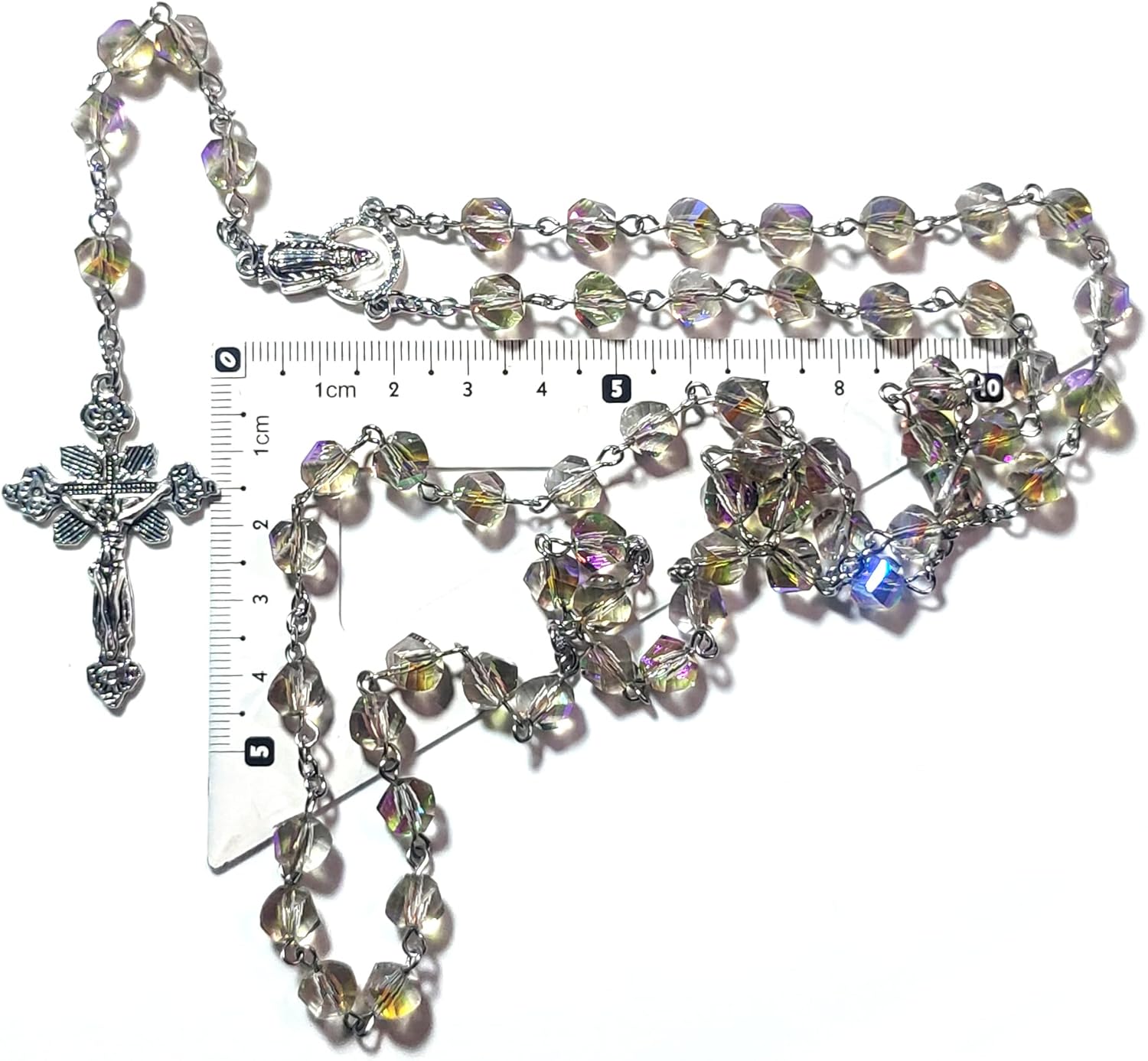 Rosary Beads Chaplet Rotary cutting Rhombus Artificial Crystal Glass Rosery Cross Catholic gifts - Image 6