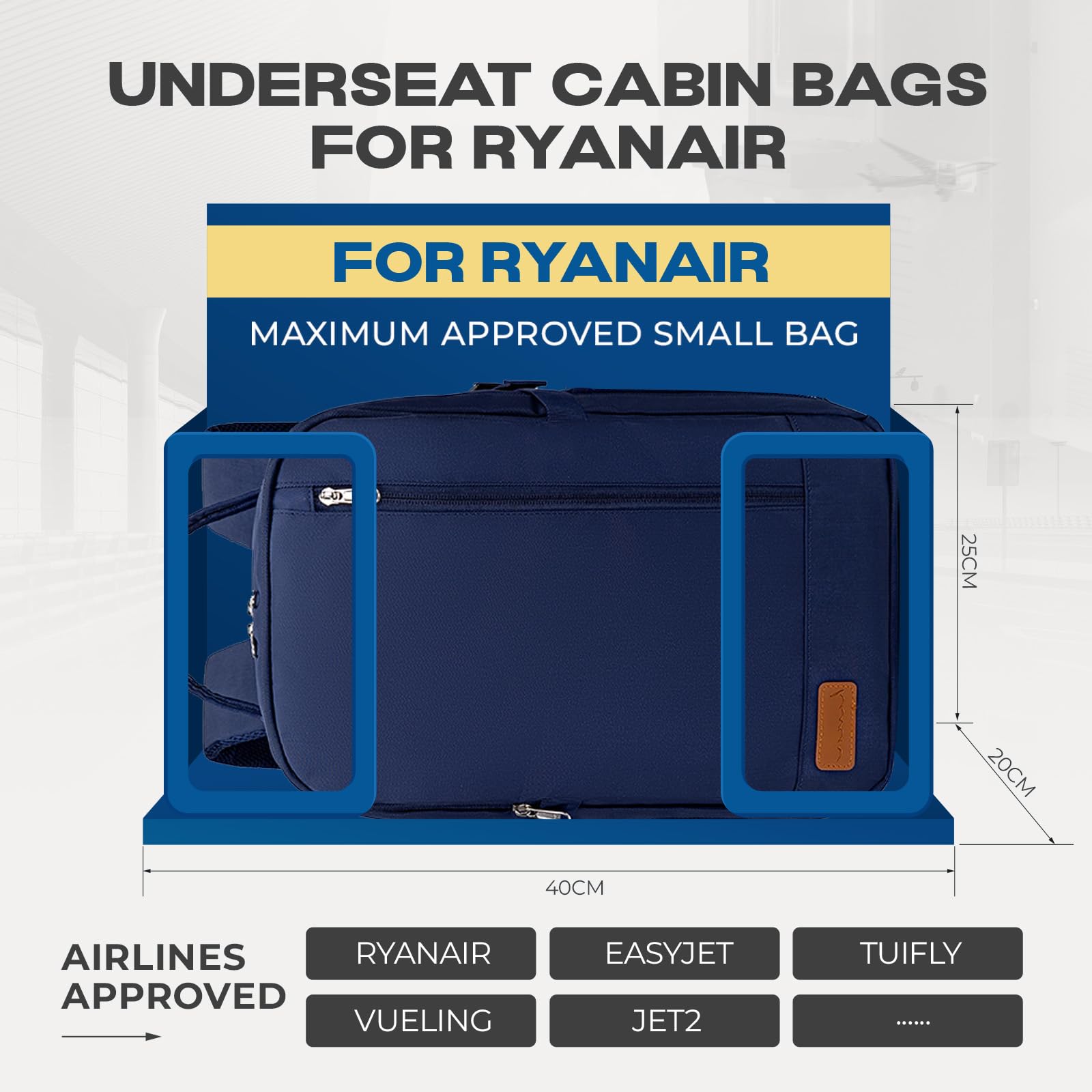 VMIKIV per Zaino Ryanair 40x20x25 Zaino da Viaggio Aereo Bagaglio a Mano Borsa da Viaggio Zaino Donna Uomo per Aereo Zaini da Viaggio Zaino Antifurto Piccolo Borsone da Cabina per Scuola Lavoro