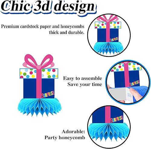 Miniatura 4 de Juego de 10 piezas de decoración de cumpleaños de 2 años, adornos de mesa 3D, tarjetas de soporte de doble cara para suministros de fiesta de