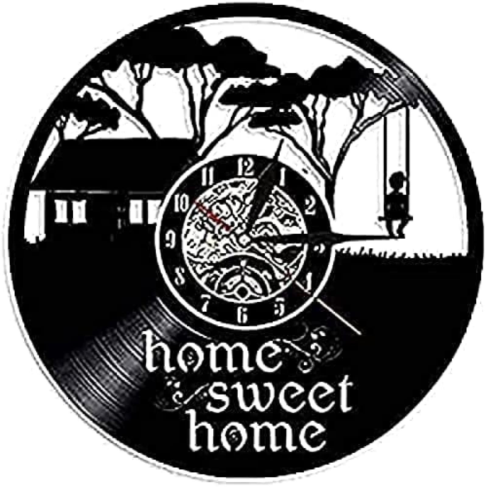 Horloge murale ronde maison design moderne en silhouette épurée