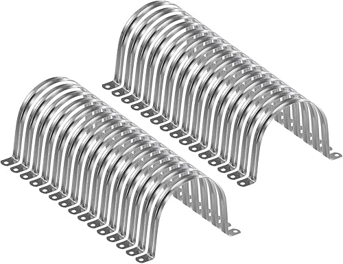 Miniatura 54 de HARFINGTON 10 abrazaderas de conducto de 3/16 pulgadas de 0.197 in, abrazadera de tubo M5 U, correa de tubo rígida de acero inoxidable, soporte