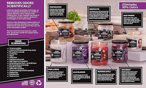 Miniatura 7 de Vela altamente perfumada que elimina el olor a lavanda, elimina el 95% de los olores de mascotas, humo, alimentos y otros olores rápidamente, hasta