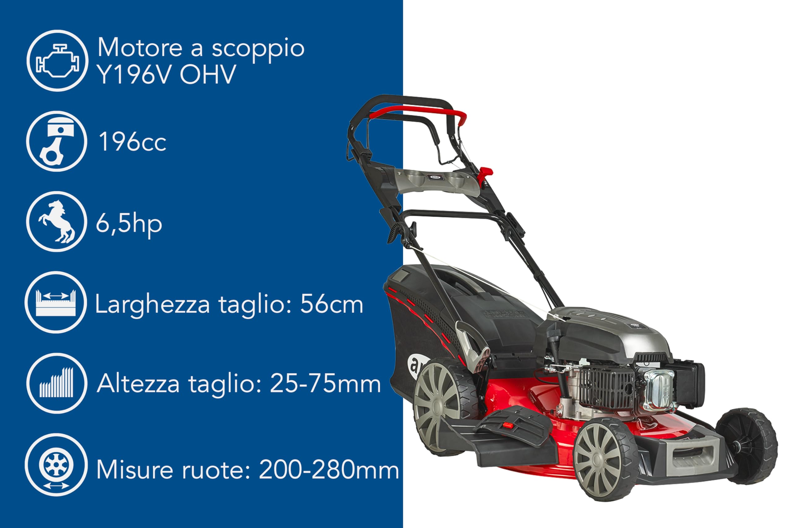Tagliaerba Ama TRX 560HL a Scoppio 196cc 4in1 56 cm