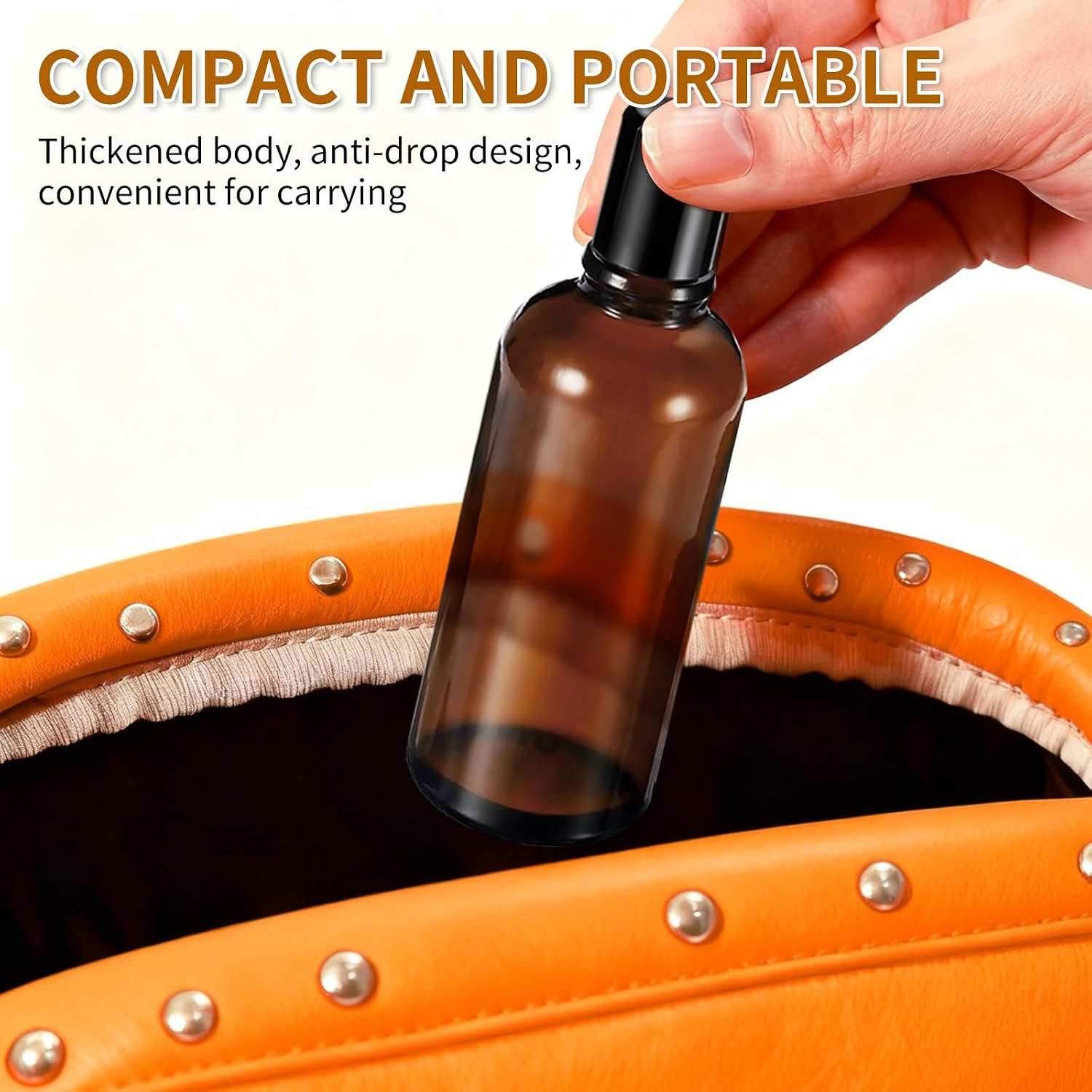 100ML Roller Bottles for Essential Oil, 4 Pack Empty Amber Glass Roller Bottle for Perfume Oil, Roll on Bottles with Stainless Steel Roller Balls, Opener, Funnel and Dropper for Aromatherapy, Massage