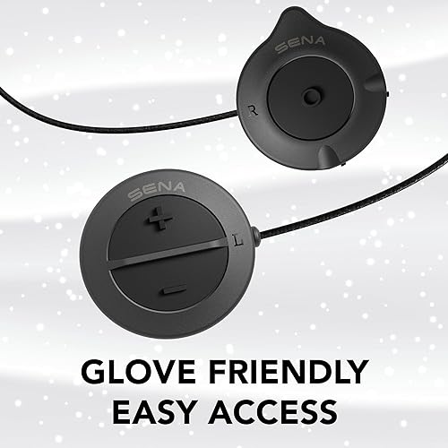 Miniatura 3 de Sena Snowtalk 2 - Auriculares Bluetooth universales para cascos de nieve con intercomunicador inalámbrico integrado, color negro